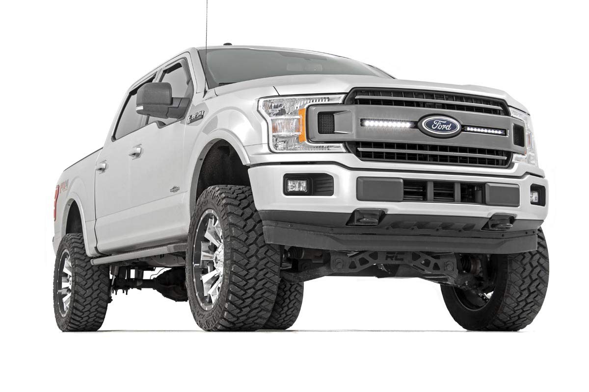 10" LED Light Grille Kit Rough Country Dual Chrome Series for Ford F-150 XLT (2018-2020)