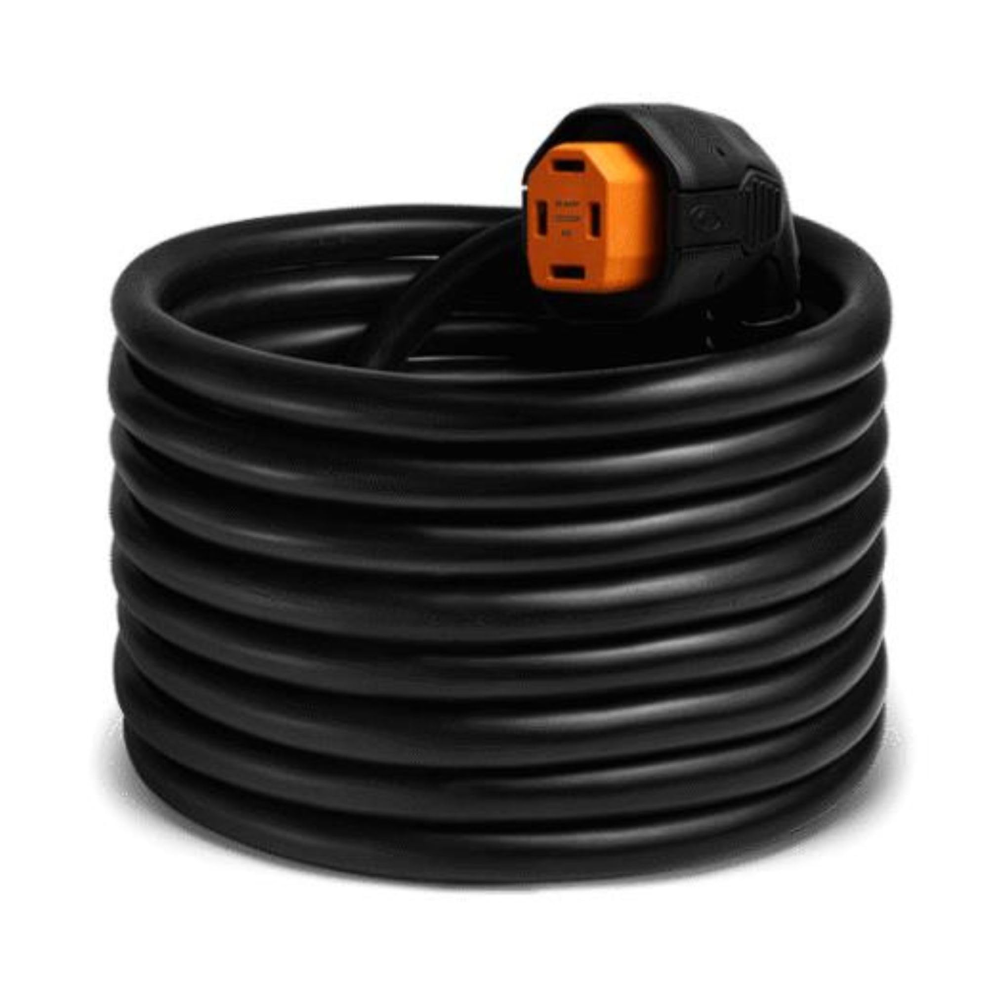 Angled RV Dual-Configuration SmartPlug R50304A Cordset with RV Park Power End - 50 Amp, 30' Length, Black