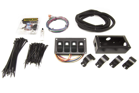 Track Rocker Painless 58108 4-Switch Customizable Panel, Roll Bar Mount