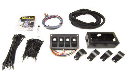 Track Rocker Painless 58108 4-Switch Customizable Panel, Roll Bar Mount