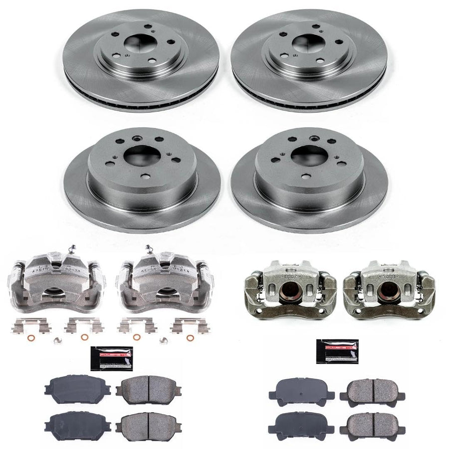 Power Stop KCOE1144 Replacement Autospecialty Brake Kit- Brake Rotors, Ceramic Brake Pads & Calipers For Toyota Camry 2002-2004 [Model Specific]