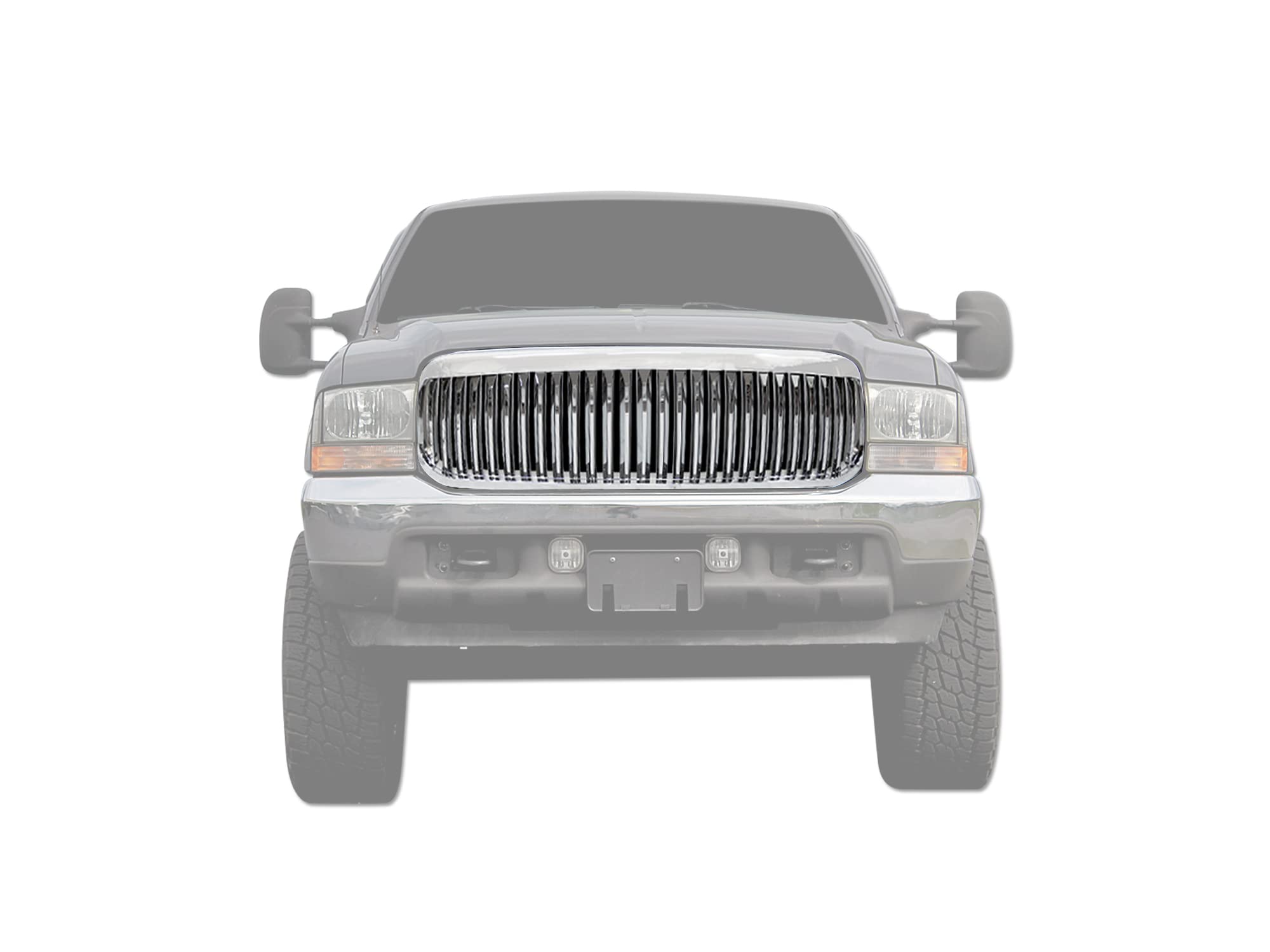 Vertical Front Hood Grille Armordillo USA 7148260 - Chrome Fits 1999-2004 Ford F250 F-250 / F350 F-350 / F450 F-450 Super Duty