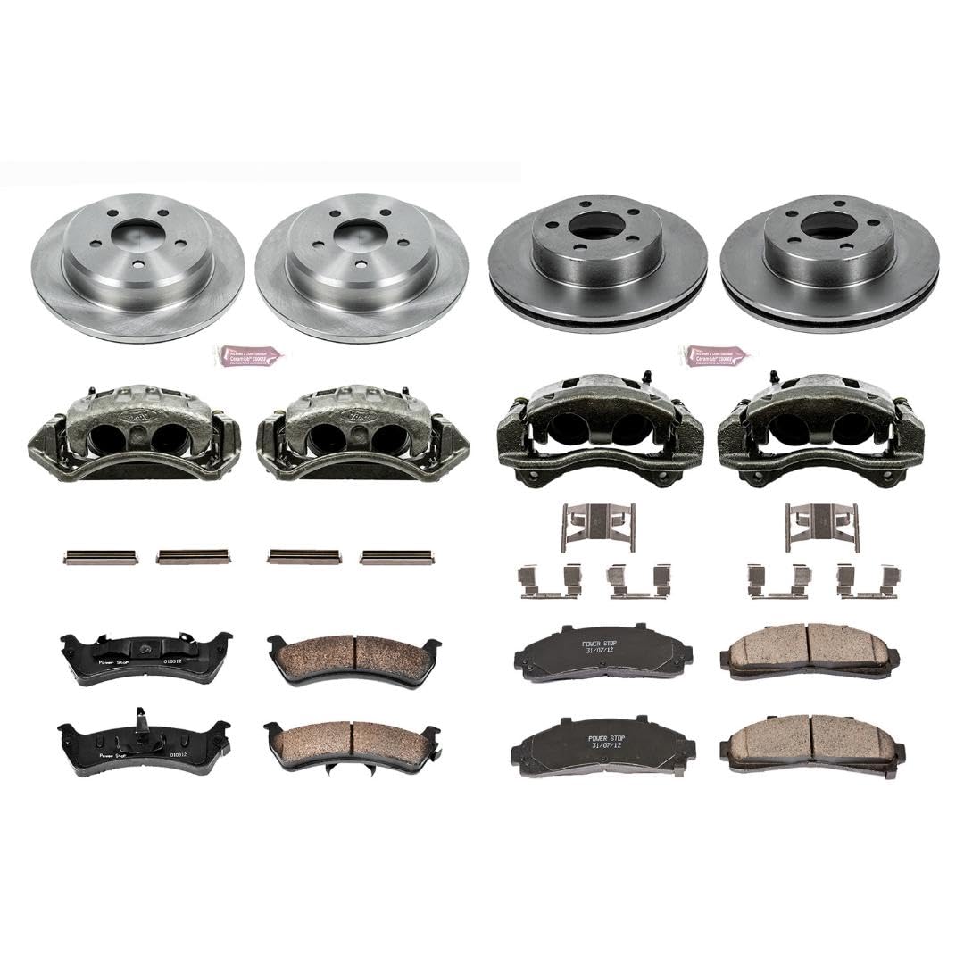 Power Stop KCOE1864 1-Click Autospecialty Brake Kit with Calipers For Ford F-150 1999-2000 [Model Specific]