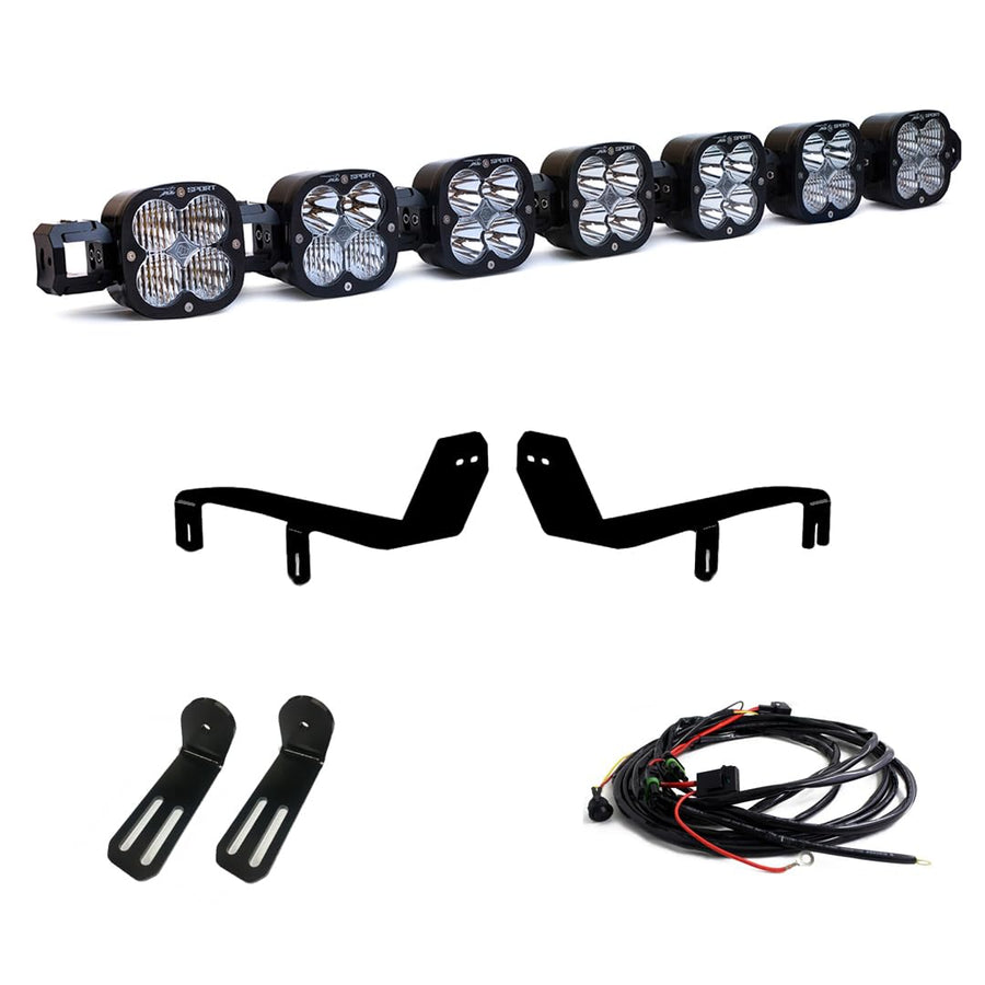 Baja Designs Linkable XL LED Sport Bumper Light Kit for Ford F-250/350 2017-19 Super Duty Truck - Includes Switch Wiring Harness (Multi-Pattern Clear Lens)