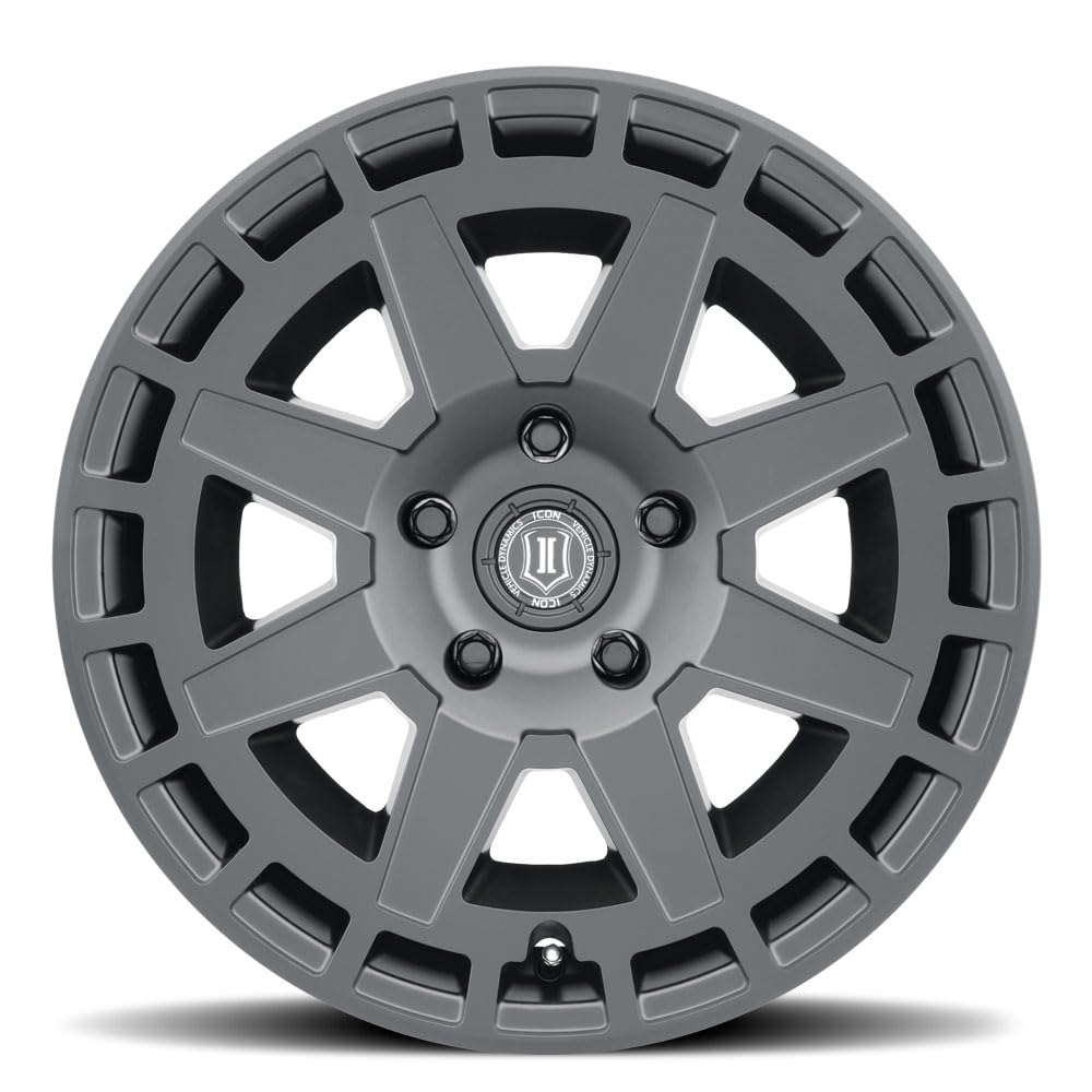 ICON Alloys Compass, 17 x 8.5/6 x 5.5, Satin Black, 0mm Offset, 4.75" BS, 3217858347SB