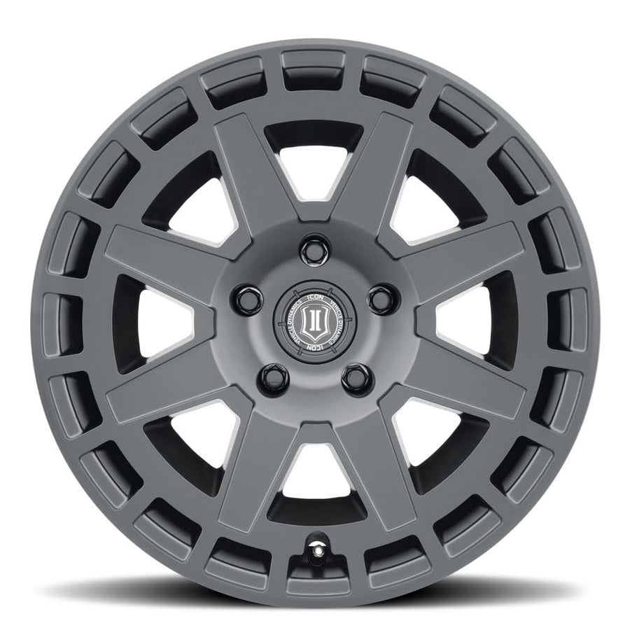 ICON Alloys Compass, 17 x 8.5/6 x 5.5, Satin Black, 0mm Offset, 4.75" BS, 3217858347SB
