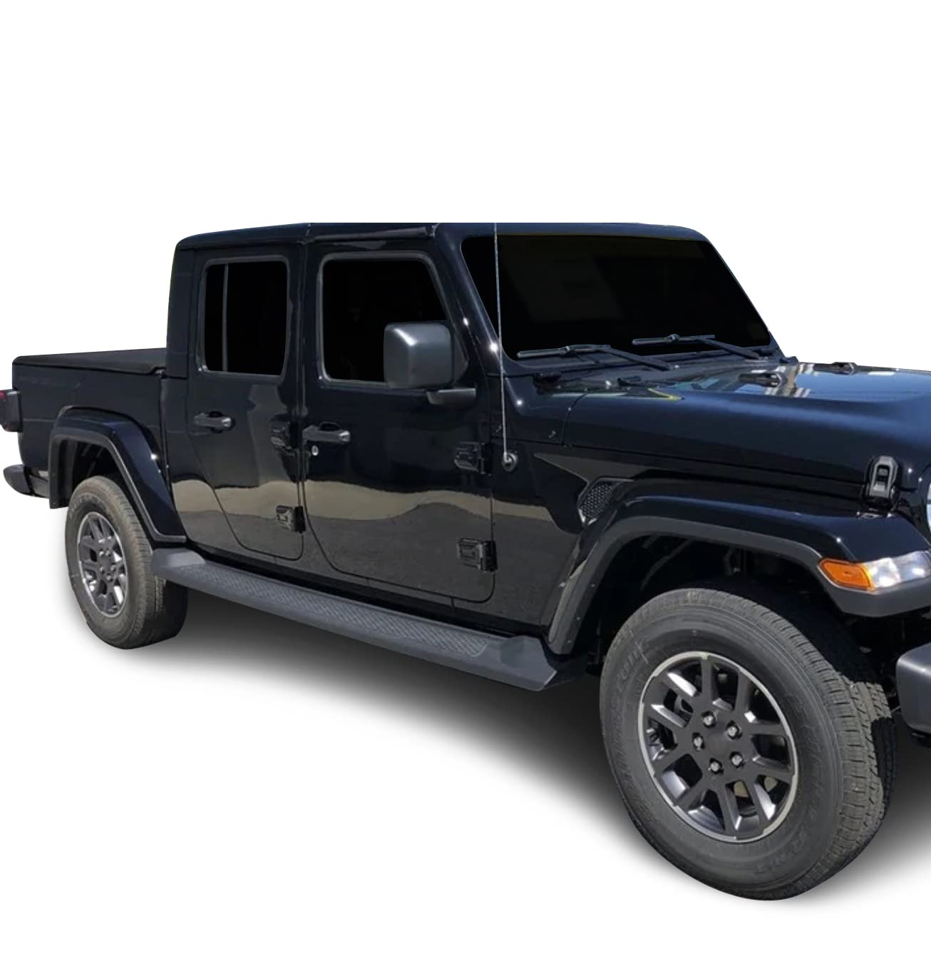 OEM Replica Black Horse Off Road Running Boards Textured Black Compatible with 2020-2024 Jeep Gladiator-RJEGL20
