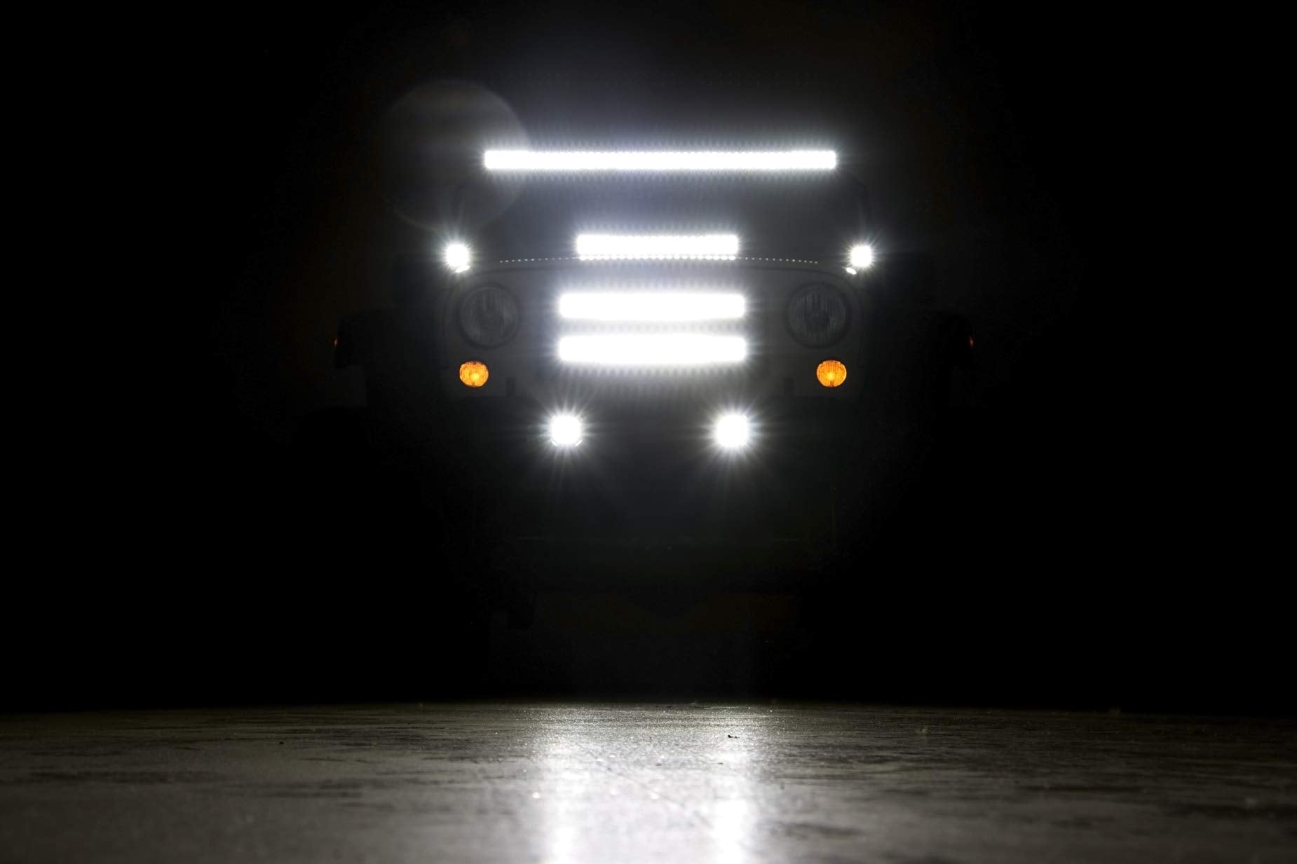 Black Series Rough Country LED Fog Light Kit for 10-18 Jeep Wrangler JK - 70630