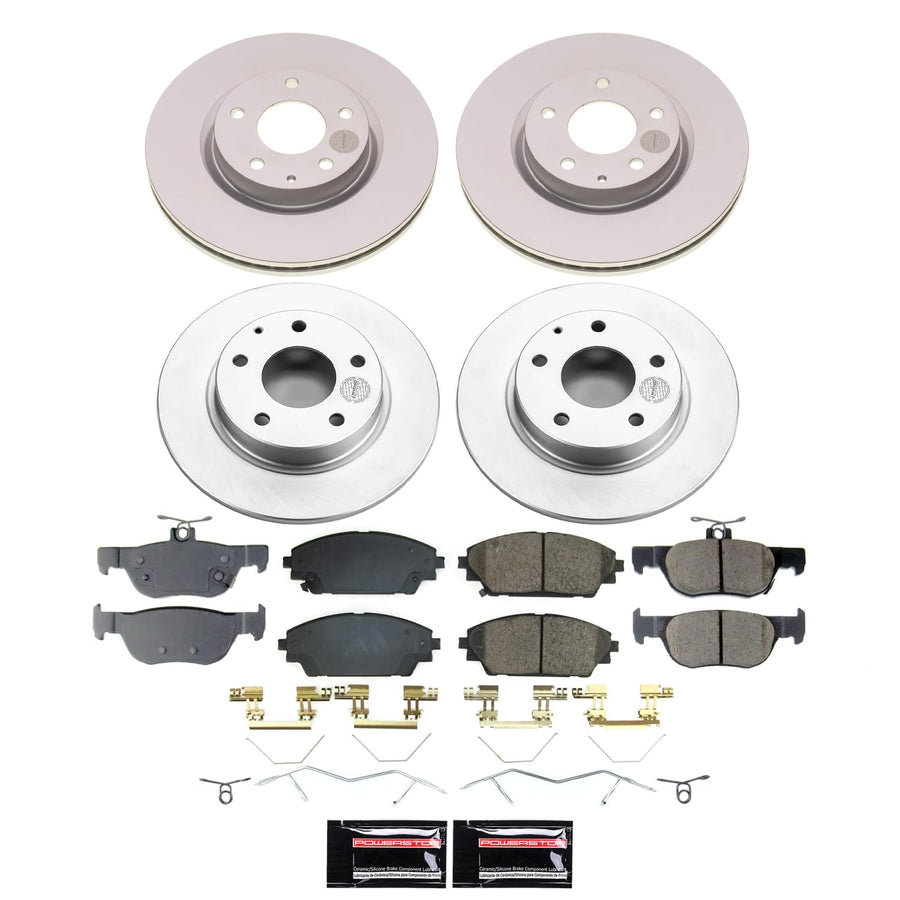 Power Stop CRK8815 Brake Kit Front and Rear Geomet Coated Pads and Rotors For Mazda CX - 30 2020-2022 [Application Specific]