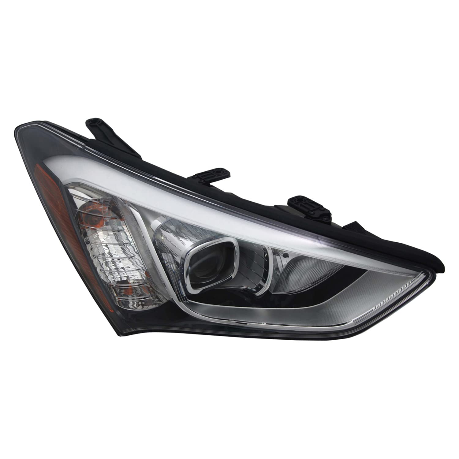 Right TYC Headlight Assembly Compatible with 2013-2016 Hyundai Santa Fe