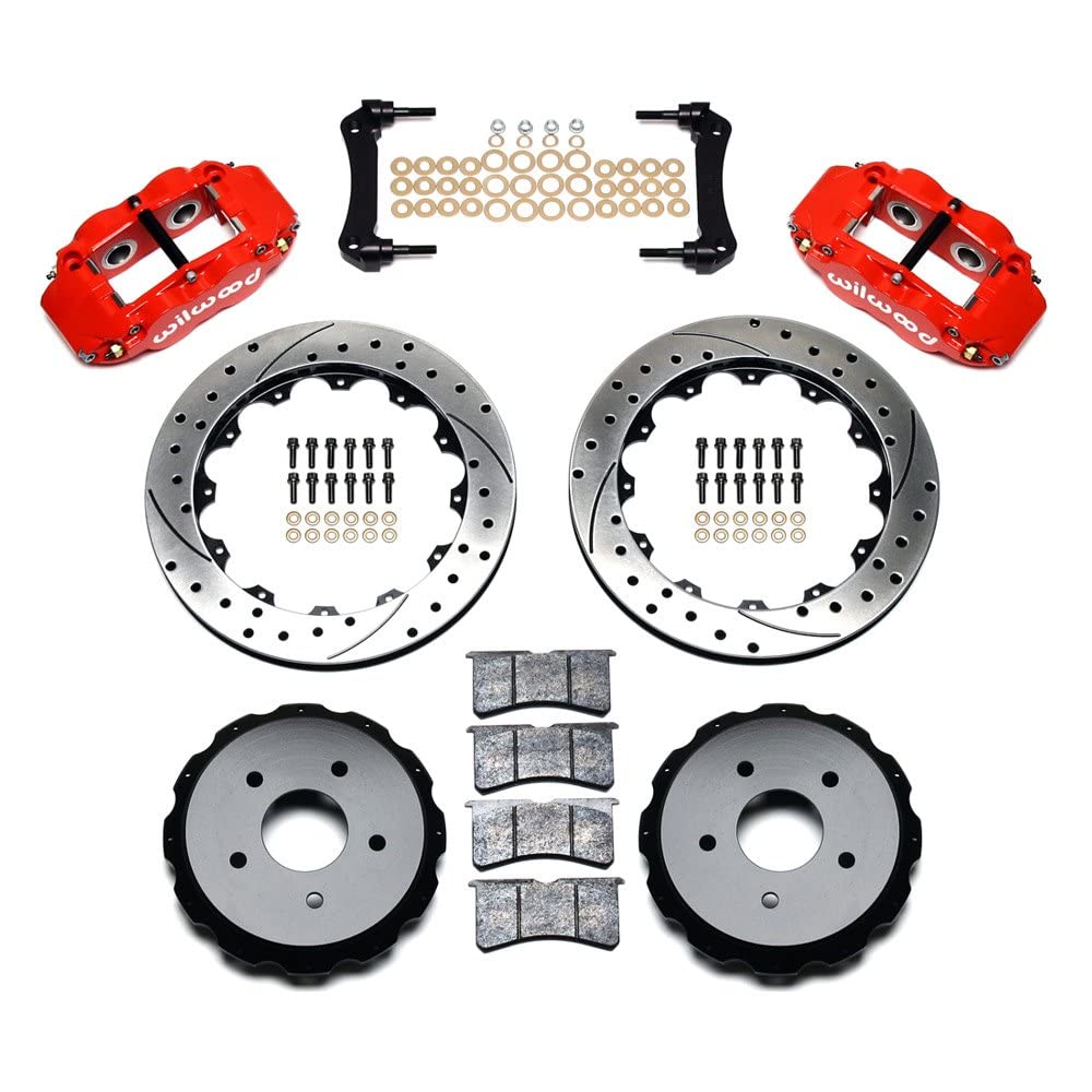 Wilwood Superlite Narrow 4R Rear Kit 12.88in Drilled Red 97-04 Corvette C5/Z06