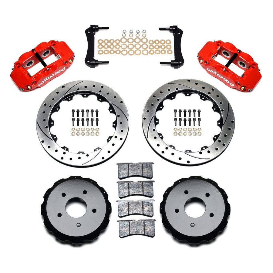 Wilwood Superlite Narrow 4R Rear Kit 12.88in Drilled Red 97-04 Corvette C5/Z06