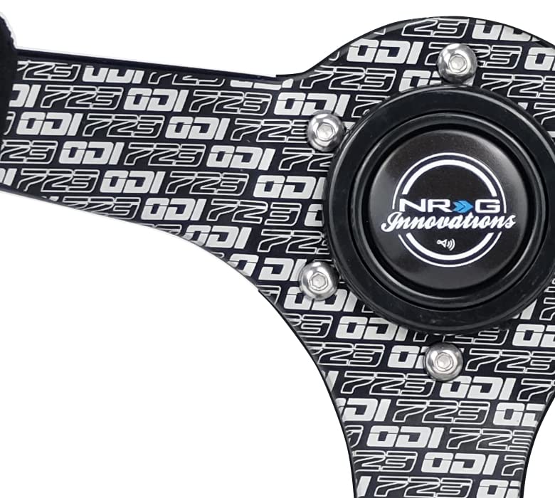 NRG Innovations Reinforced NRG-RST-036MB-ODI Steering Wheel, 3" Deep, 5 mm Spoke with Solid Spokes, Finish Solid Spokes Wrapped in Micro Fiber Finish