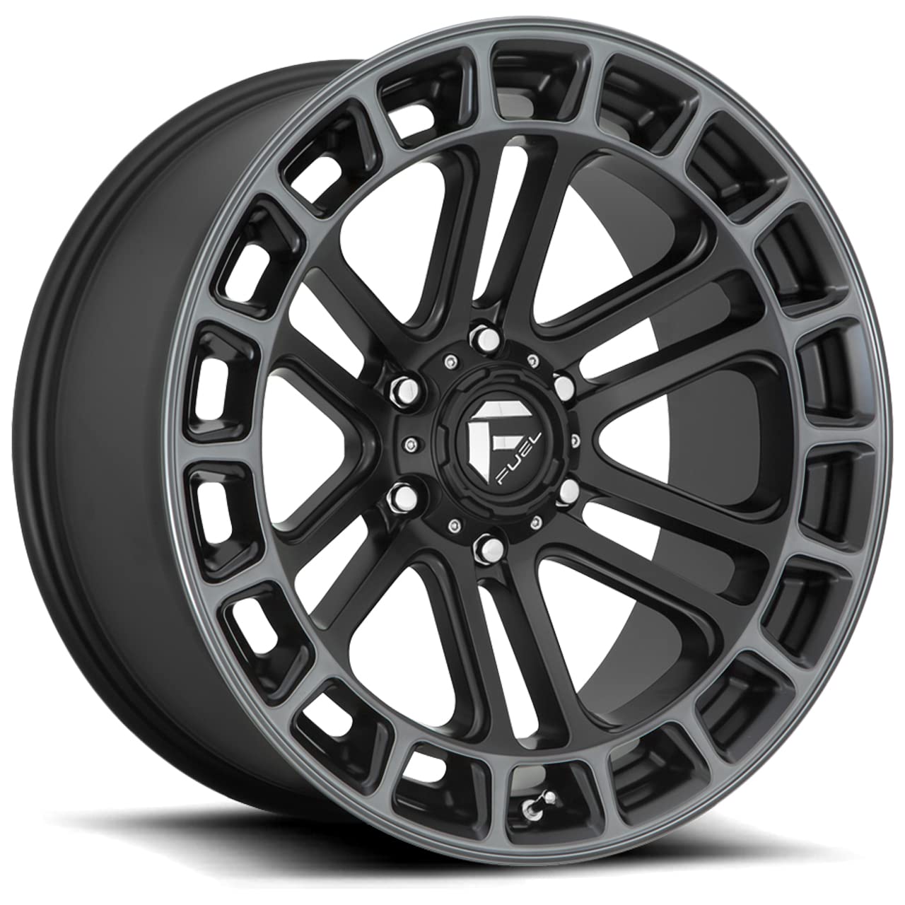 1PC FUEL HEATER 20x10 6x135.00 MATTE BLACK DOUBLE DARK TINT MACHINED (-18 mm) Wheel