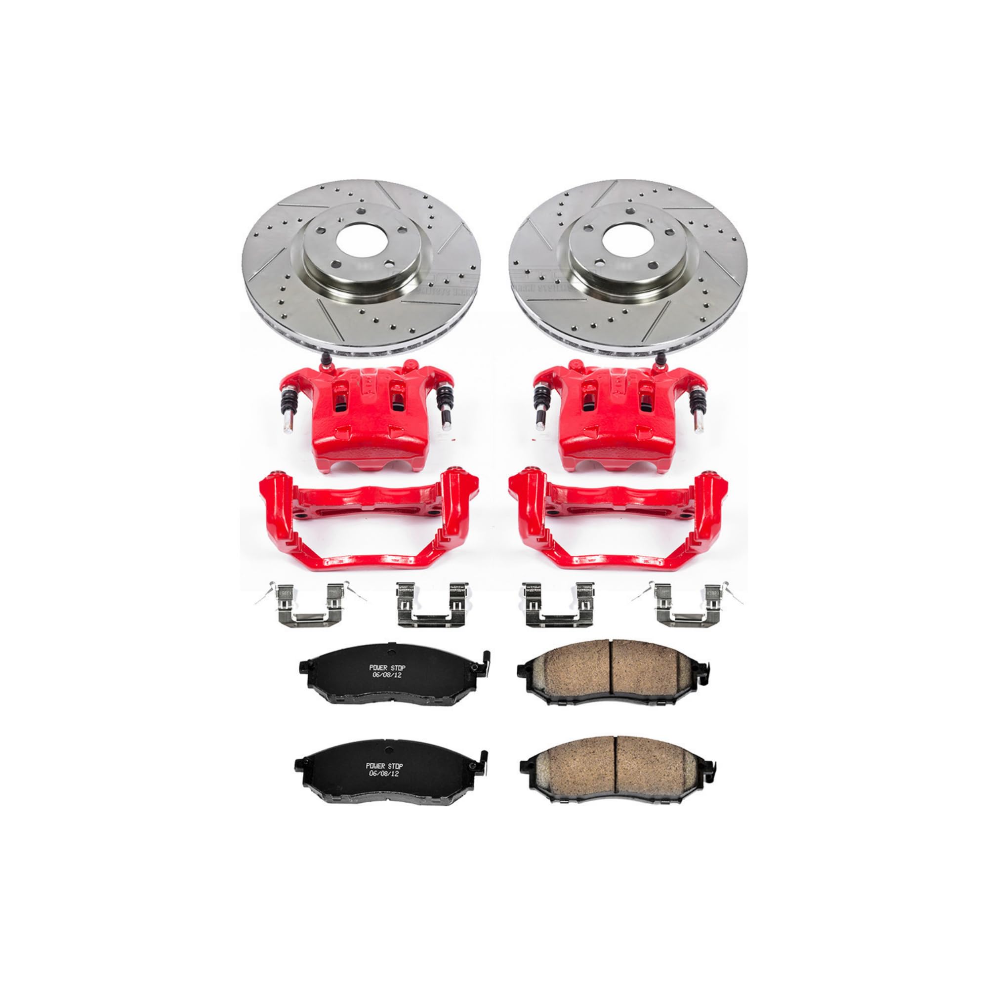 Power Stop Z23 Sport Brake Kit with Calipers For EX35, E, G25, G35, G37, M35, M35h, M37, M45, M56, INFINITI, Q70, Q70L, QX50, QX70, 370Z [Model Specific]