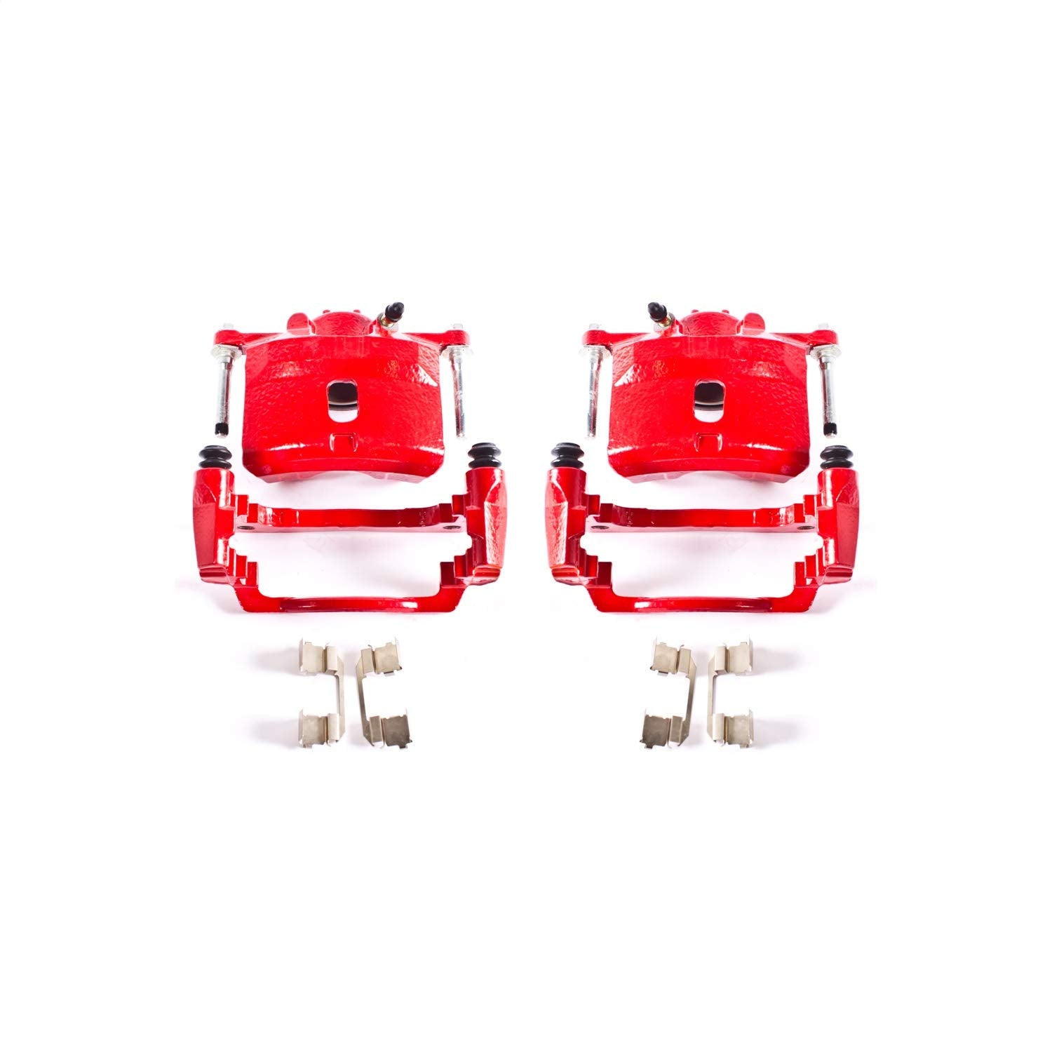 Power Stop Pair of High-Temp Red Powder Coated Front Calipers for Acura EL 2001-2005, Honda Civic 2001-2005 [Model Specific]