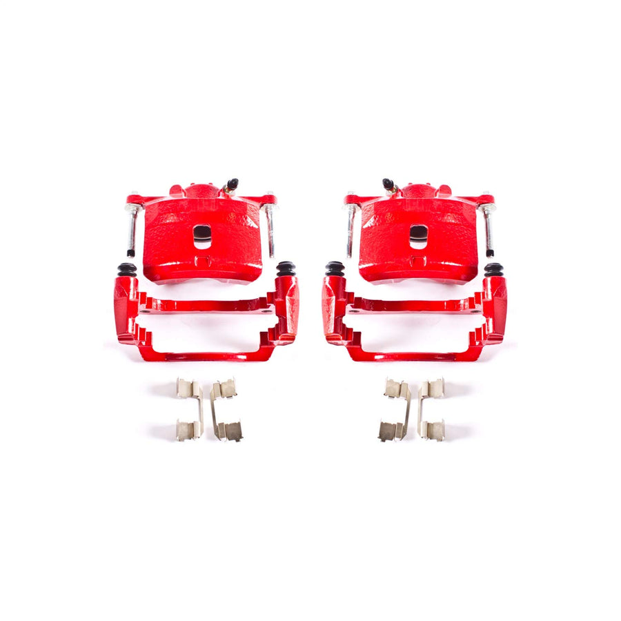 Power Stop Pair of High-Temp Red Powder Coated Front Calipers for Acura EL 2001-2005, Honda Civic 2001-2005 [Model Specific]