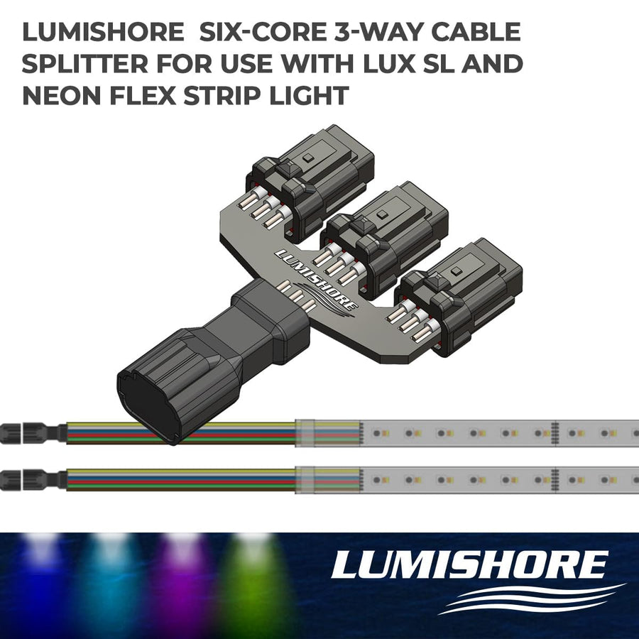 Cable Adapter Lumishore 60-0439, Six-Core 3-Way Cable Splitter