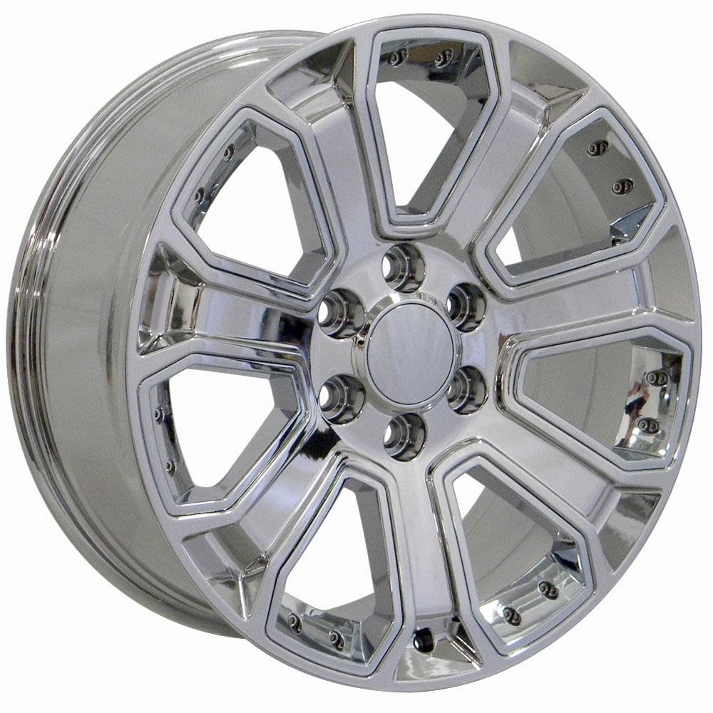 Chrome Wheel with Chrome Insert Painted OE Wheels LLC CV93B-22090-6550-24C-ic (22 x 9. inches /6 x 139 mm, 24 mm Offset)