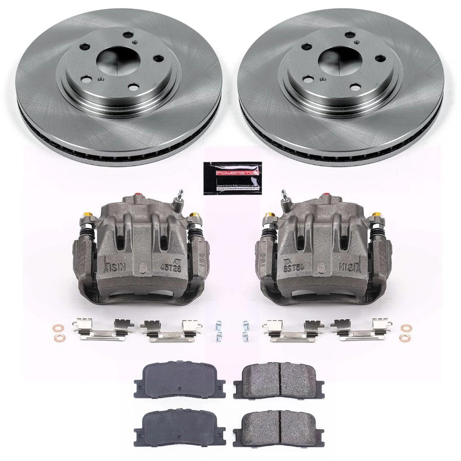 Power Stop KCOE1141 Stock Replacement Front Brake Kit with OE Calipers For Lexus ES300 2002-2003, Lexus ES330 2004-2006 [Model Specific]