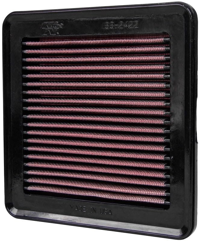 High-Flow K&N Original Lifetime Engine Air Filter: Increase Power: Premium, Washable: Compatible with 2008-2014 HONDA: Fit, 33-2422
