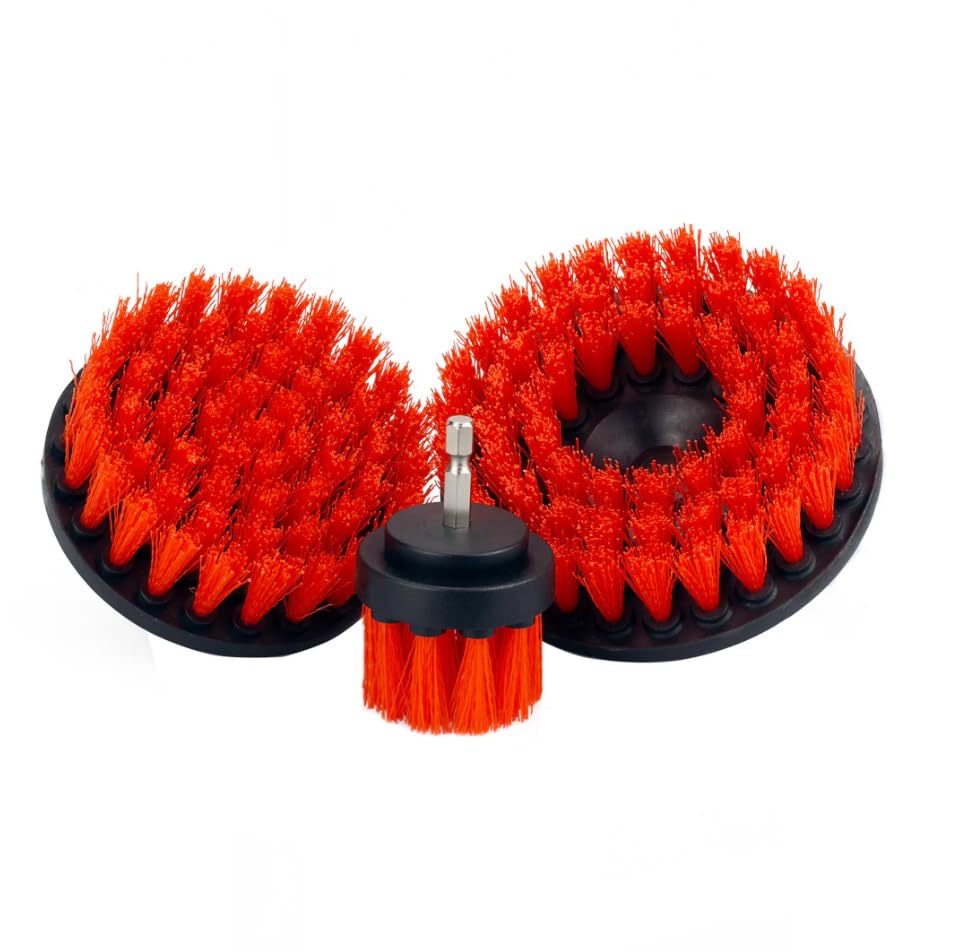 Maxshine M8 Universal Drill Brush Set, 3-Piece (2”, 4”, 5”) | Heavy-Duty Carpet & Upholstery Cleaner with Drill Attachment | Detailing Brush Kit for Leather, Fabric, Seats, Floor Mats & Car Interiors