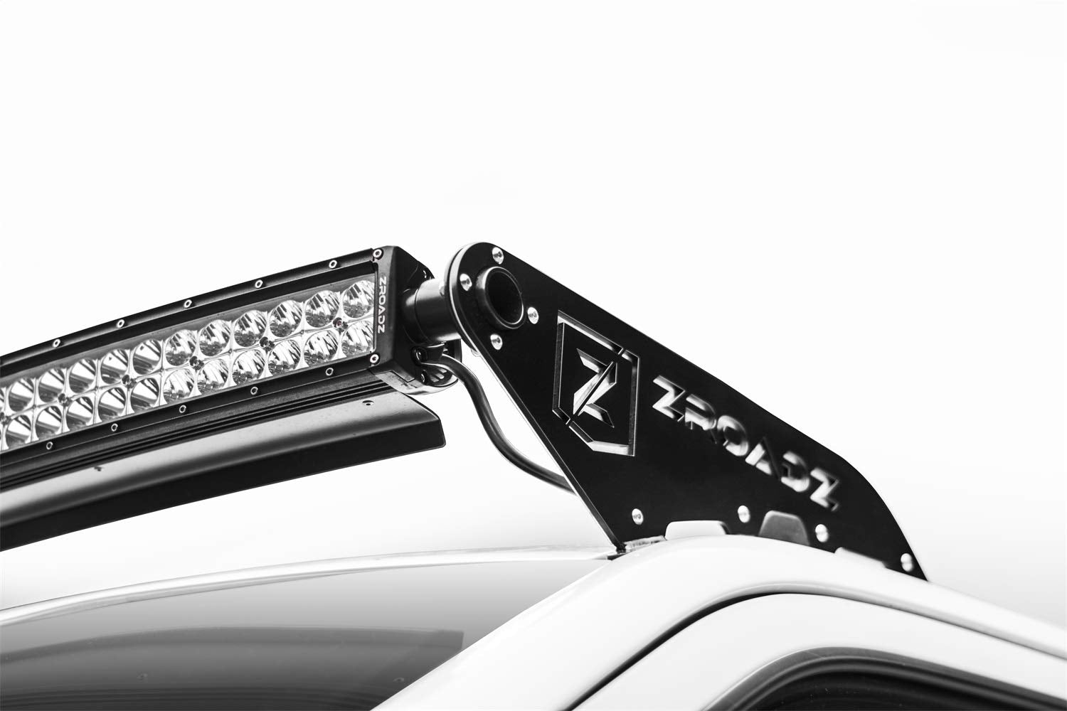 ZROADZ LED Mounting Bracket Front Roof - Compatible w/ 2015-2020 ALL Ford F-150 - to Mount (1) 52 Inch ZROADZ or similar style Curved LED Light Bar (Not Included) - PN #Z335662