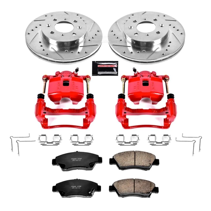 1-Click Performance Brake Kit Power Stop (KC5392) with Calipers For Acura TSX 2011-2014, Honda Accord 2011-2012 [Model Specific]