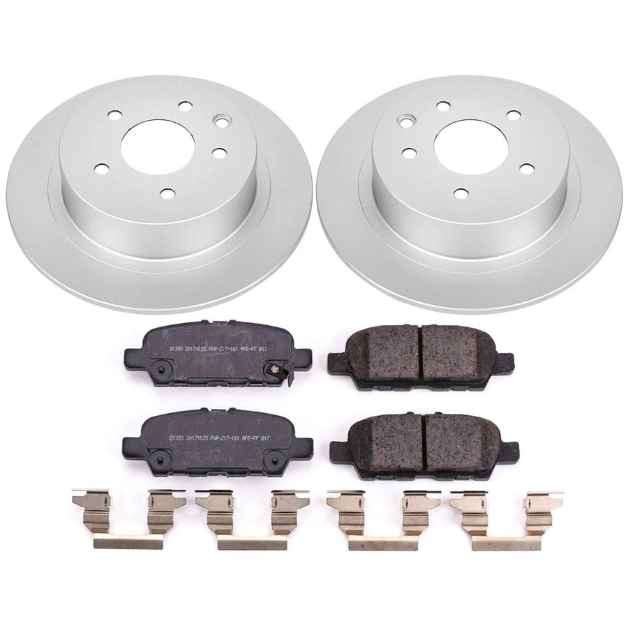 Rear Power Stop CRK8335 Brake Rotors and Z17 Ceramic Brake Pads Kit For Nissan Sentra 2019 [Model Specific]