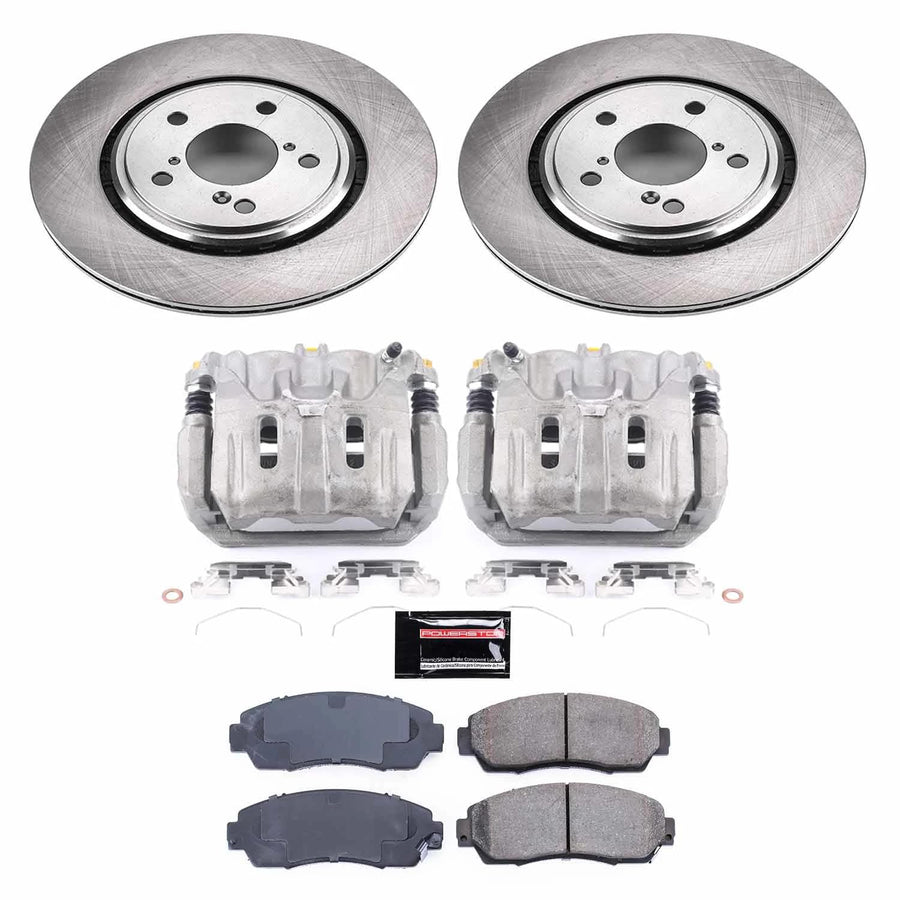 Power Stop KCOE6959 Front Caliper Brake Kit- Brake Rotors, Ceramic Brake Pads and Brake Calipers For Honda Odyssey 2015-2017 [Model Specific]