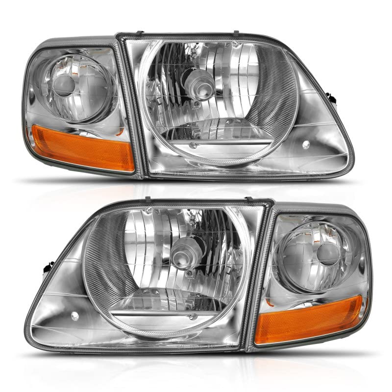1997-2003 Ford F-150 ANZO (111438) Clear Crystal Headlight With Parking Light G2