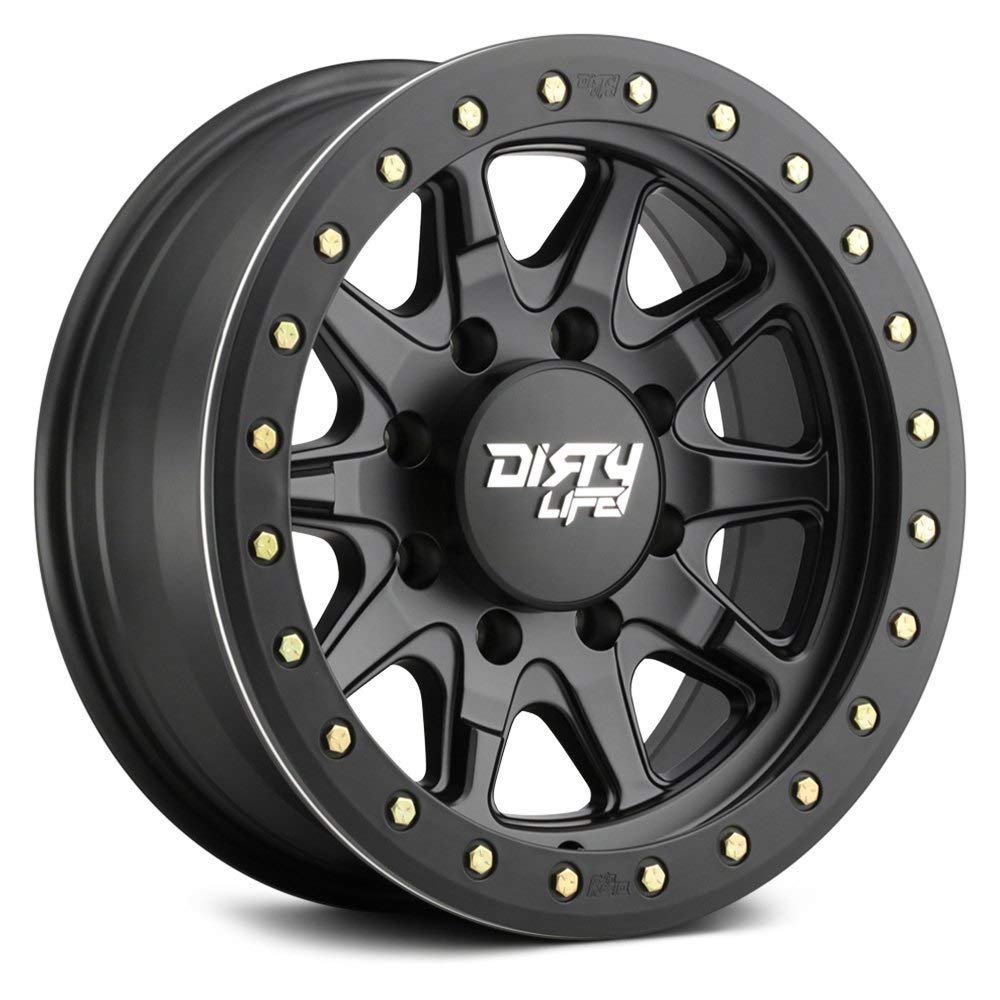 17x9 DT-2, Bolt Pattern: 5x5/, Offset: -12, MATTE BLACK W/SIMULATED RING, set of 1