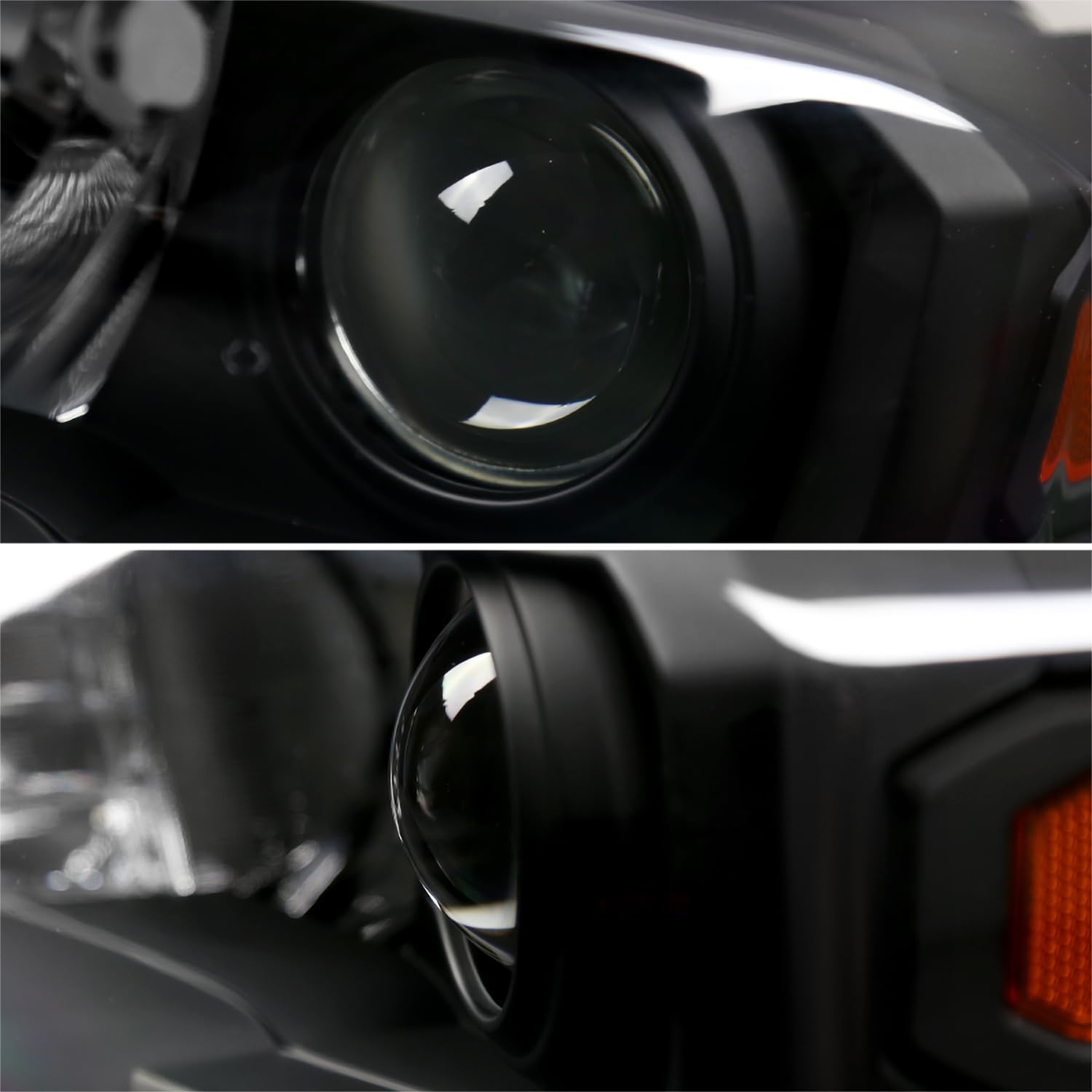 Black Projector Headlights SPEC-D TUNING Compatible with 2016-2022 Toyota Tacoma without factory LED daytime running lights, Left + Right Pair Headlamps Assembly