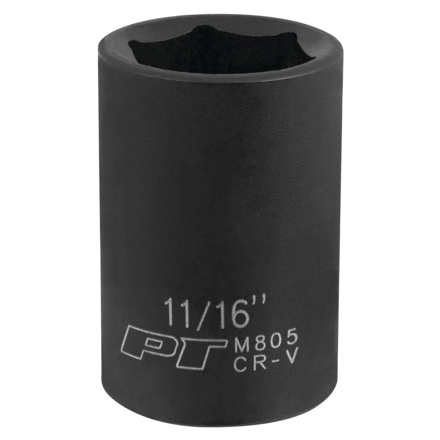 M805 Performance Tool 1/2 Drive 11/16 6-Point Impact Socket for Heavy Duty Automotive Repairs and Maintenance
