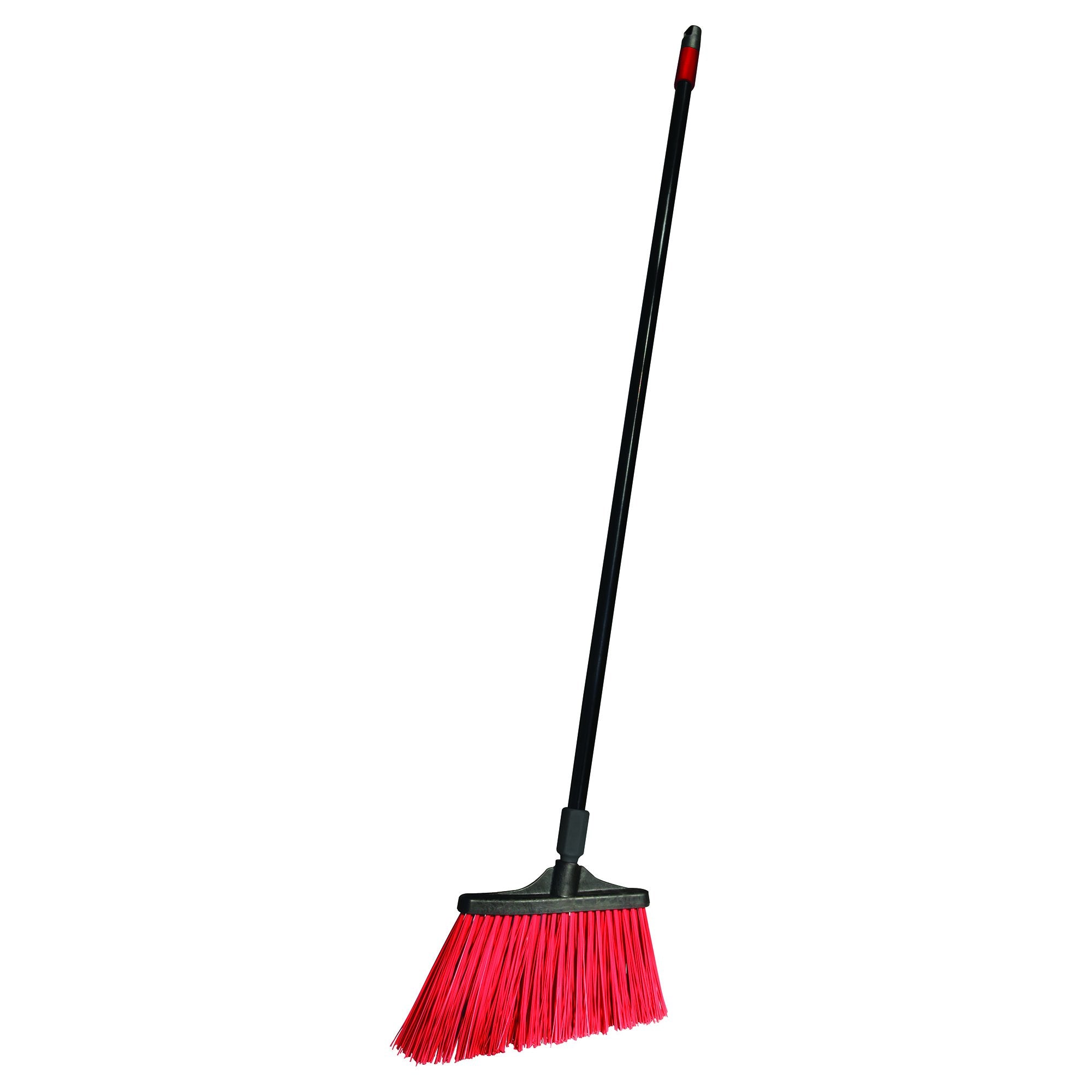 O-Cedar 831648 Maxistrong Heavy Duty Angle Broom Black/Red, Large