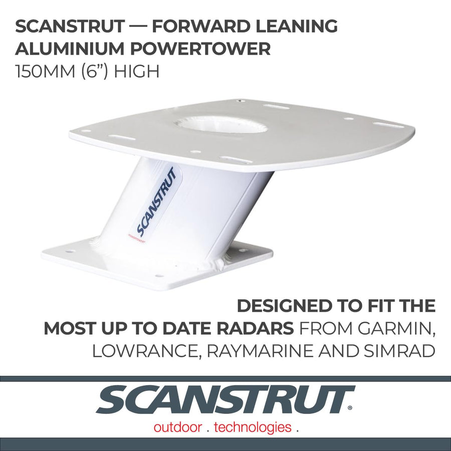 Forward-Leaning Scanstrut APT-F-150-01 Aluminum Power Tower for 2kW/4kW Raymarine, Garmin, Navico BR24/3G/4G Radomes - 150mm