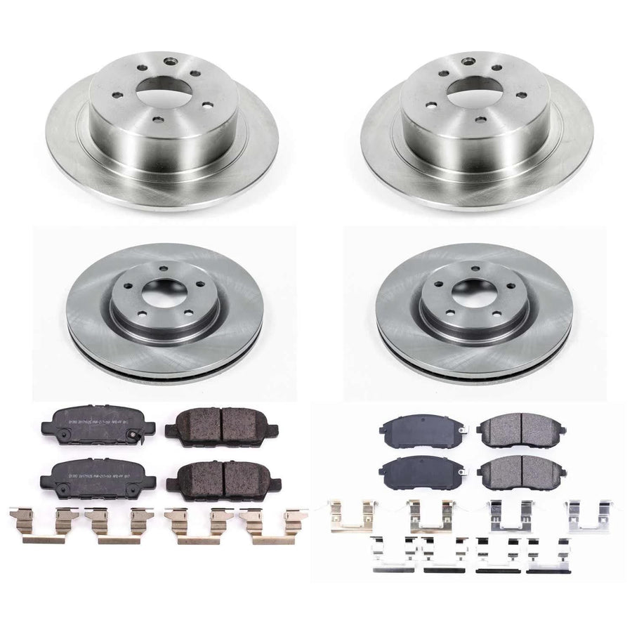 Power Stop KOE8360 Front and Rear Replacement Brake Kit-OE Brake Rotors & Ceramic Brake Pads For Nissan Sentra 2019 [Model Specific]