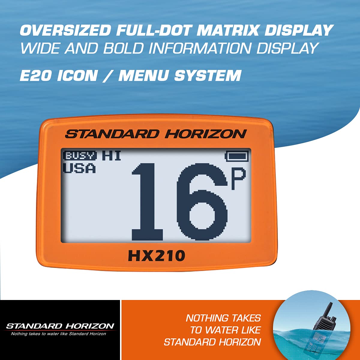 HX210 Standard Horizon Handheld VHF Radio,black