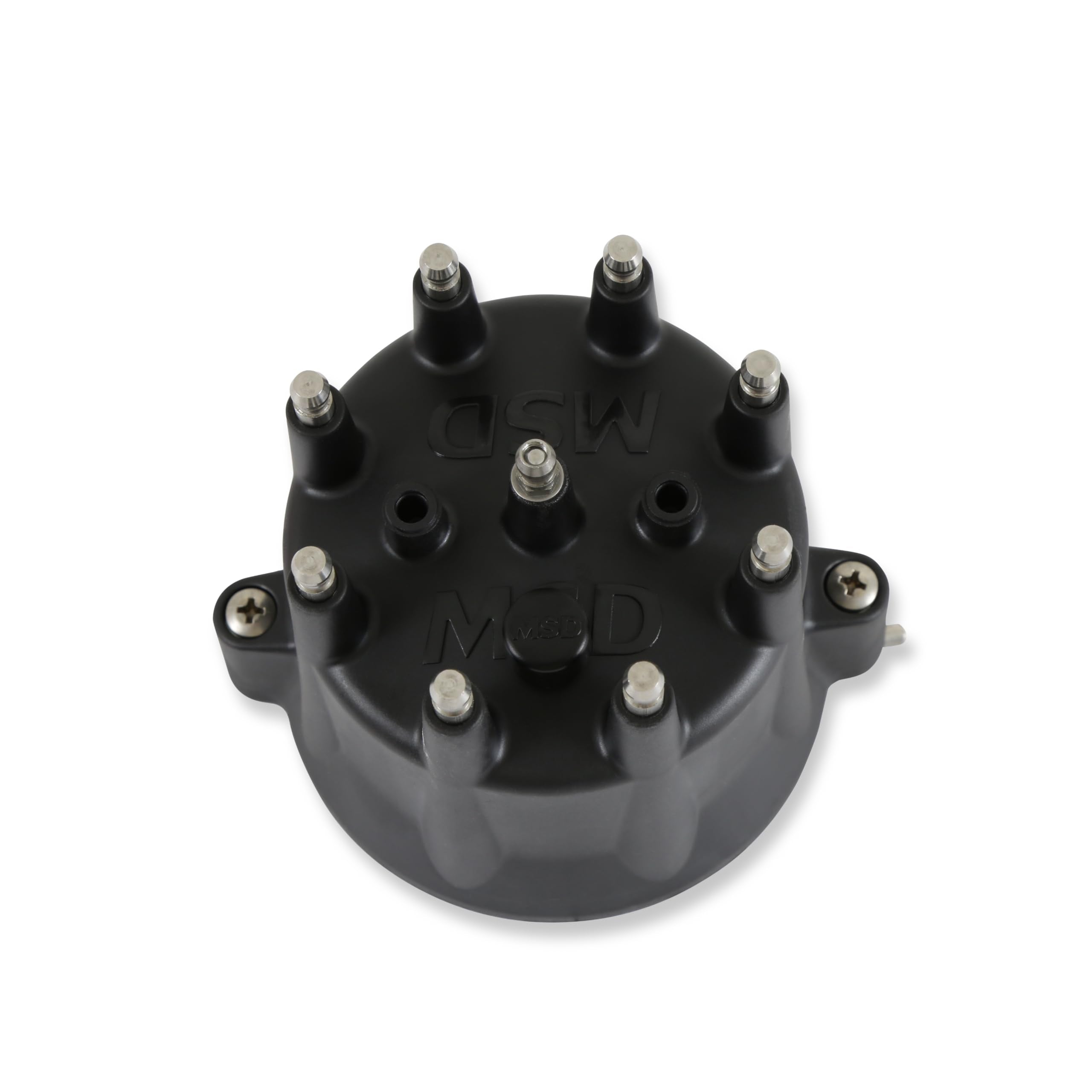 V8 Distributor Cap MSD 84333 with HEI Terminals and Spark Plug Wire Retainer