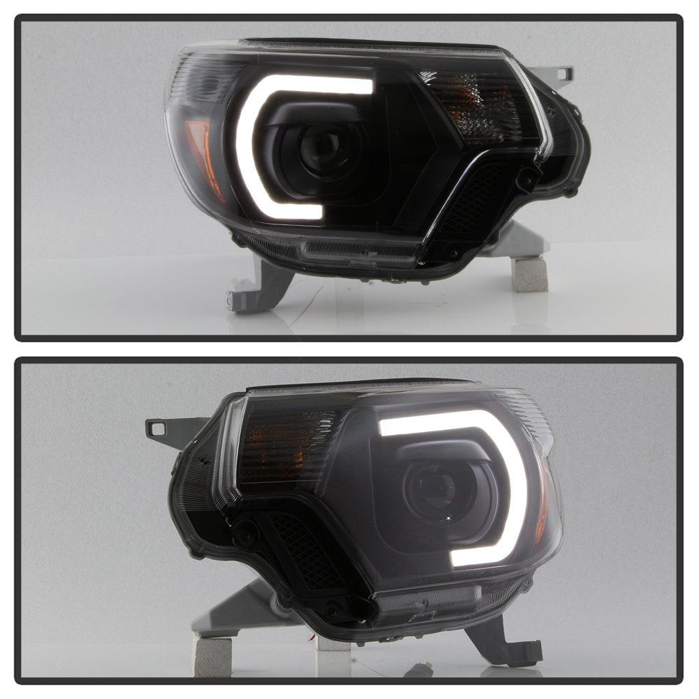 xTune SPYDER (9037542) Toyota Tacoma 12-15 Headlights - Light Bar DRL - Black PRO-JH-TTA12-LBDRL-BK