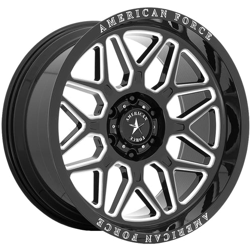 American Force RUSH AC001 Gloss Black Milled Wheel with Aluminum (20 x 10. inches /6 x 139 mm, -18 mm Offset)