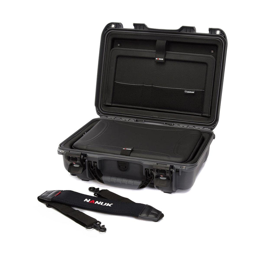 Graphite Medium Series Nanuk 923 Waterproof Hard Case with Laptop Insert Kit and Incorporated TSA Approved Travel Lock Latches