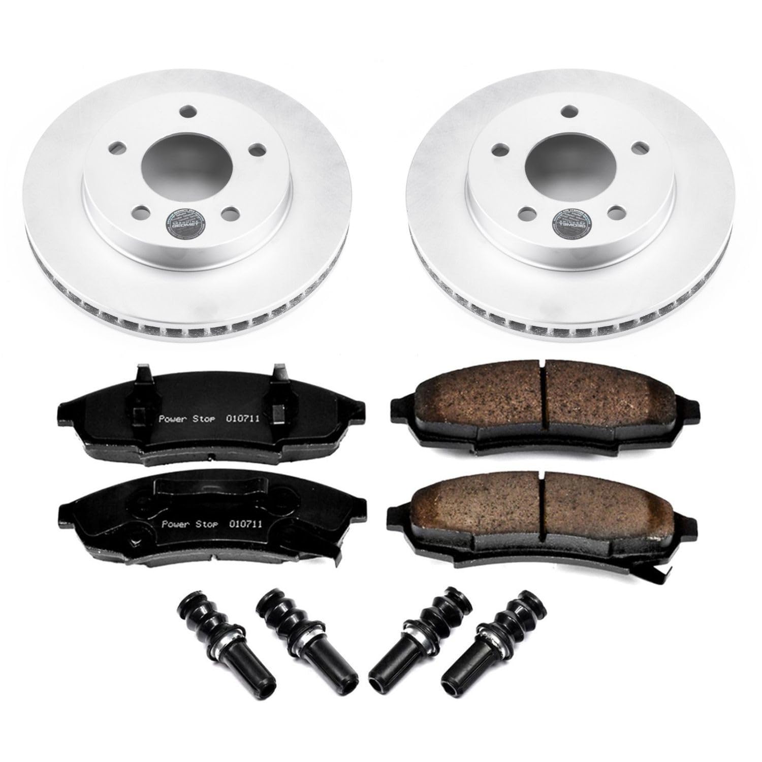 Power Stop Coated CRK7794 Brake Rotors and Z17 Ceramic Brake Pads Kit For Oldsmobile Cutlass Cruiser 1987-1994 [Model Specific]
