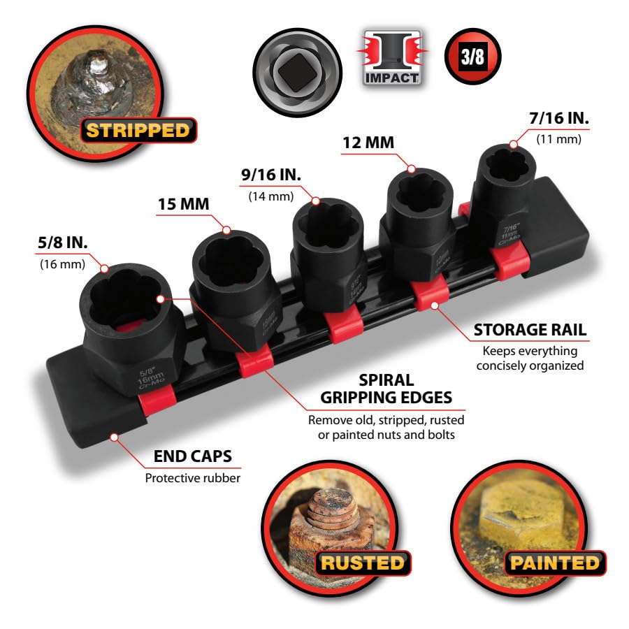 5 pc. Bolt Extractor Add-on Set Performance Tool W38922
