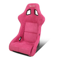 NRG Innovations Universal Fixed Back NRG-FRP-302FH-PRISMA Bucket Racing Seat for 5-Point Harnesses, Size L, Fushia Alcantara Material, 24" W X 35" H X 18" D