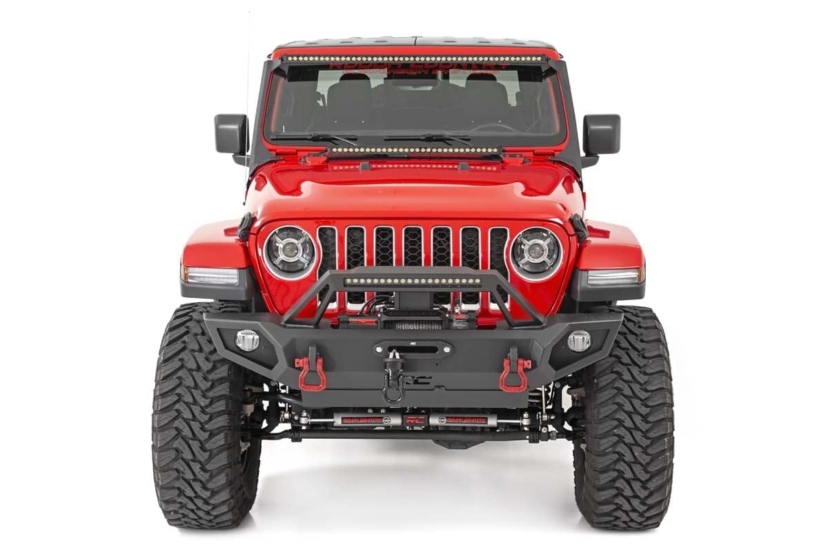 50" Rough Country Dual Row LED Light Bar Upper Windshield Kit for Jeep Wrangler JL (2018-2024)/ Gladiator JT (2020-2024)