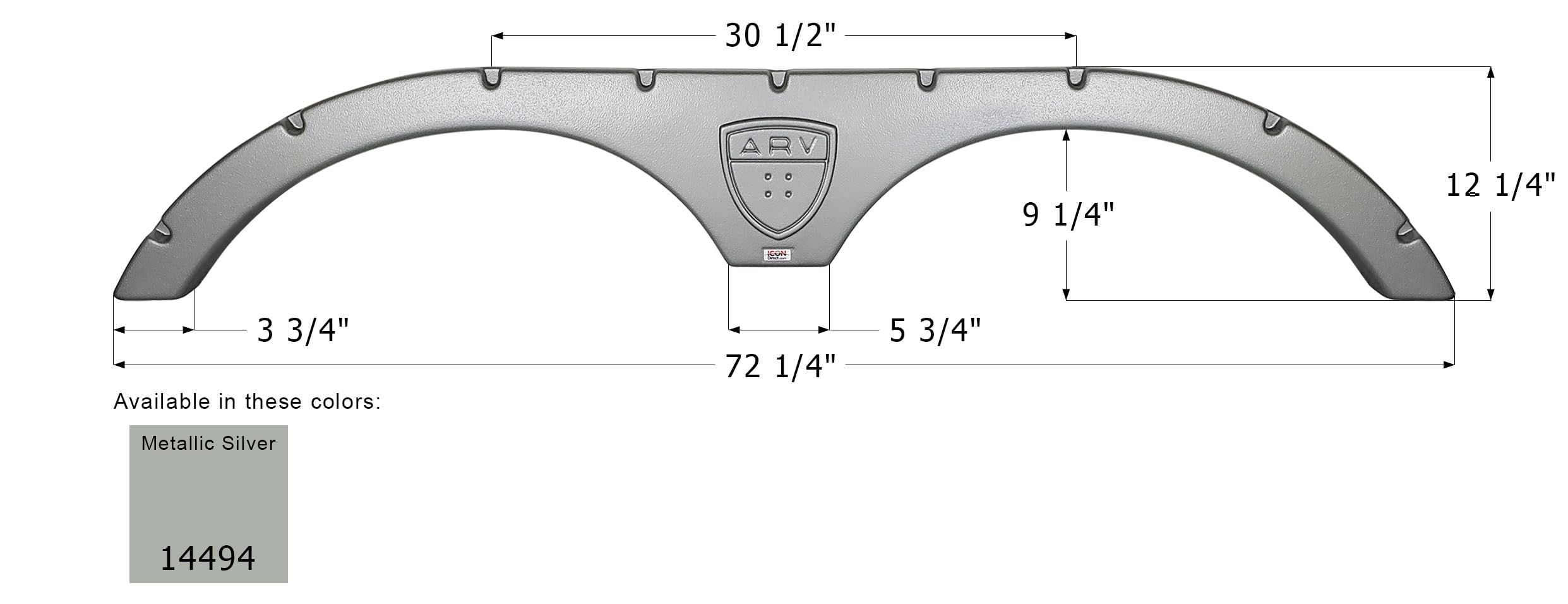 Tandem Axle Fender Skirt ICON 16028 FS4494 for Augusta - Black