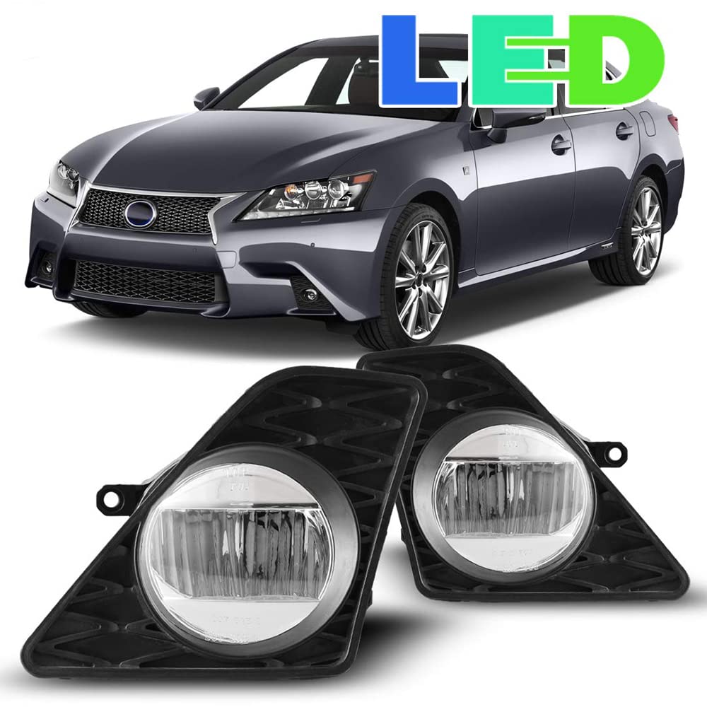 Winjet Driving LED Fog Lights Compatible with [2013 2014 2015 Lexus GS350 F-Sport] + Switch + Wiring Kit, WJ30-0495-09