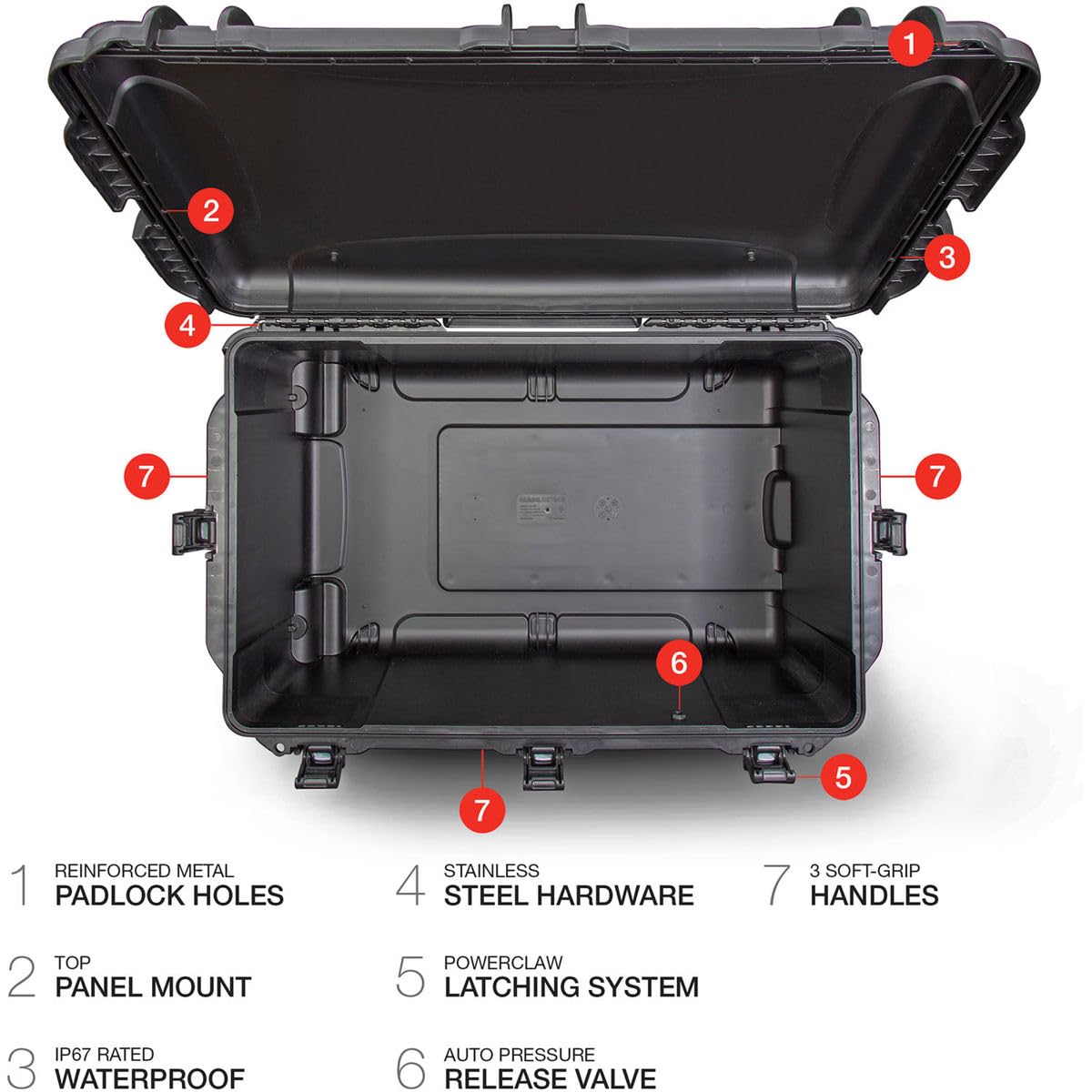 Wheeled Nanuk Series 965 Lightweight NK-7 Resin Waterproof Hard Case without Foam Insert, Black