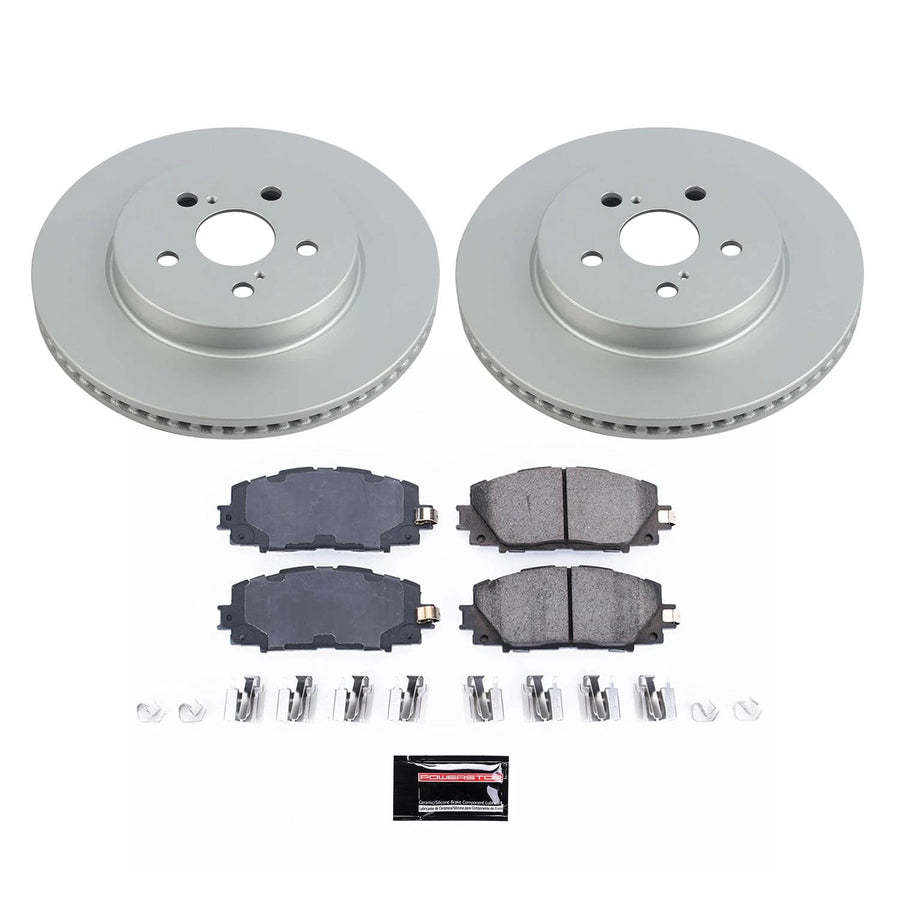 Power Stop Z17 Front Coated Rotor Kit-Coated Brake Pads, Ceramic Brake Rotors